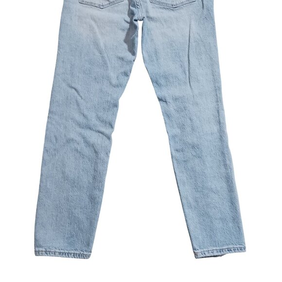 DL1961 Susie Tapered High-Rise Distressed Jeans Women's Size 23 Seaglass Blue - Picture 7 of 15